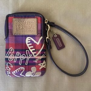 Coach Poppy Card Wallet Wristlet Coin Purse